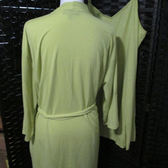 I.N.C. International Concepts 2-Pc Sparkle Robe & Chemise Set Lime Sparkle NWT - Picture 10 of 10
